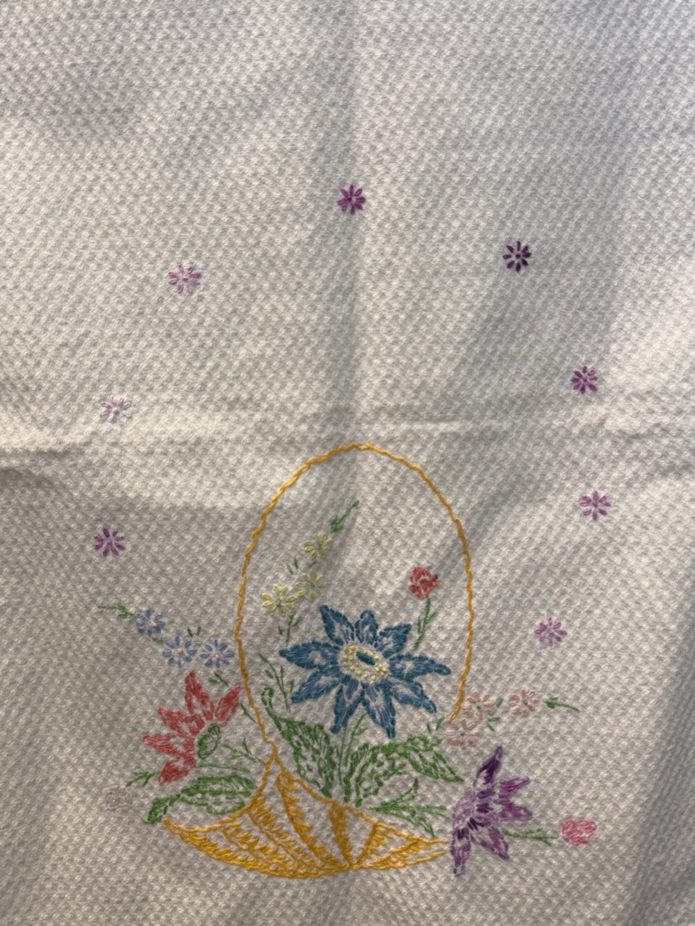 Vintage embroidered dish towel